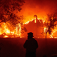 A home burns in Vacaville, California, during the LNU Lightning Complex fire on August 19, 2020.